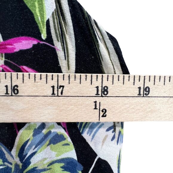 J Jill Womens Wearever Collection Dress S Black Multi Tropical Floral Sleeveless - Picture 8 of 15